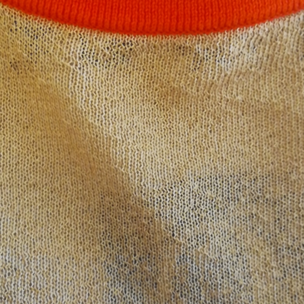 Orange & Tan Sheer Top - Picture 7 of 12